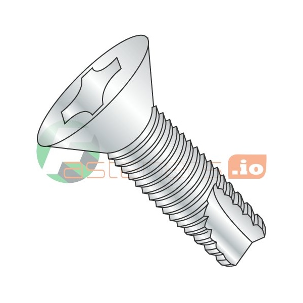 Newport Fasteners Thread Cutting Screw, #12-24 x 2 in, Zinc Plated Steel Flat Head Phillips Drive, 1500 PK 487392 - main